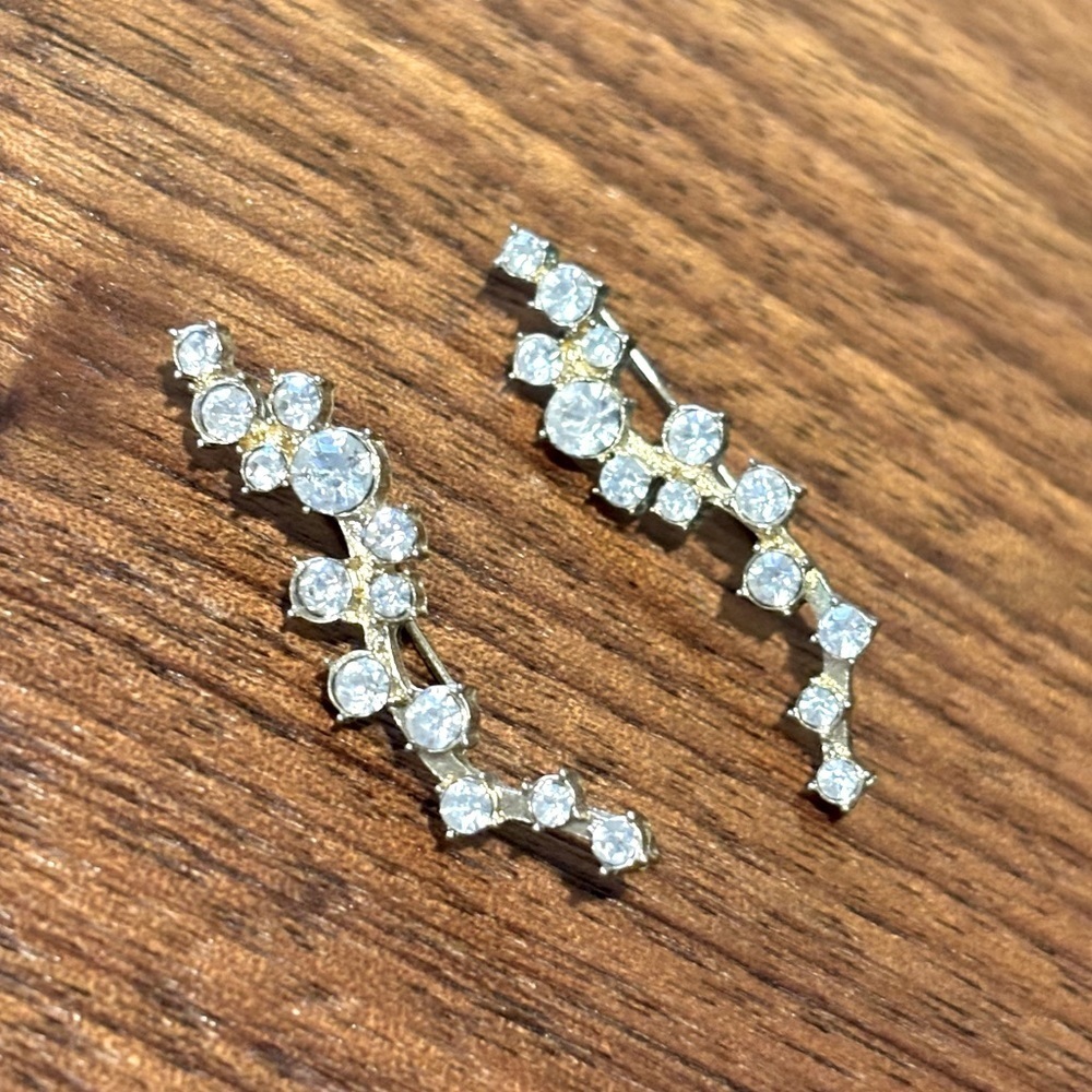 Bauble Bar Crystal Rhinestone Cubic Zirconia Strand Cluster Earrings